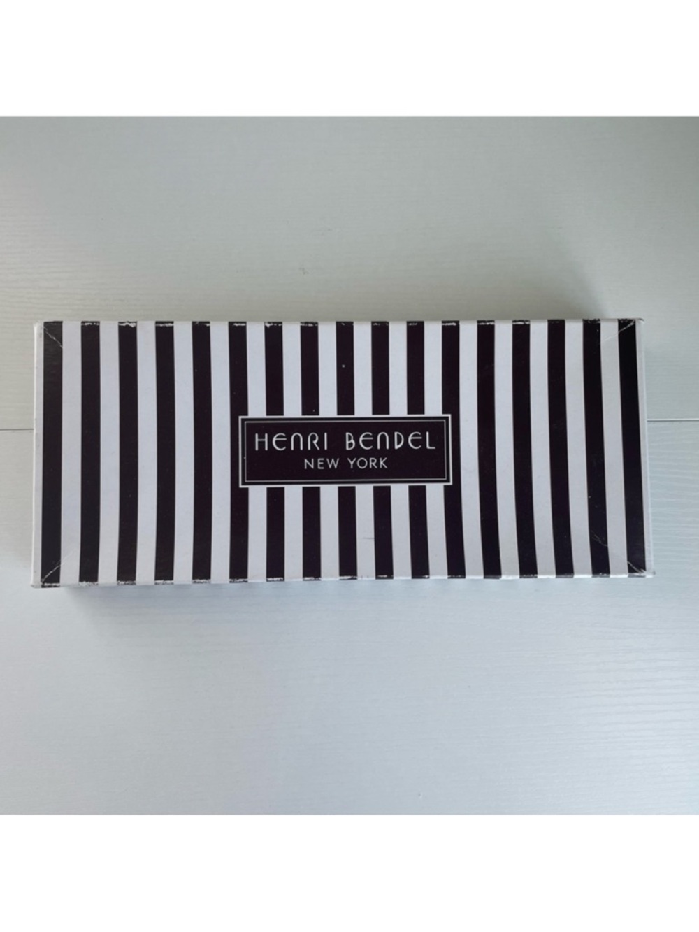 Henri Bendel Brown and White Centennial Stripe Clutch - Picture 5 of 7